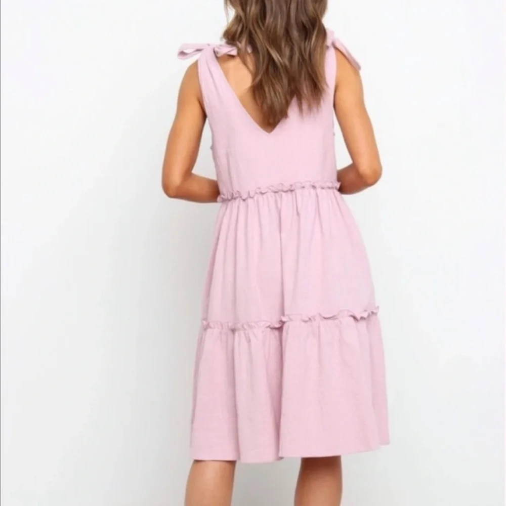 NWT Petal & Pup Erenda Lilac Sleeveless Tiered Dress - Picture 3 of 14